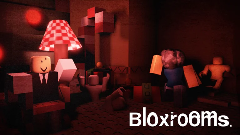 Red-lit room in official Bloxrooms artwork, used as a backdrop for the community video link